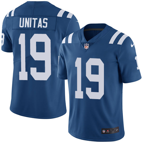 Nike Colts 19 Johnny Unitas Blue Youth Vapor Untouchable Player Limited Jersey