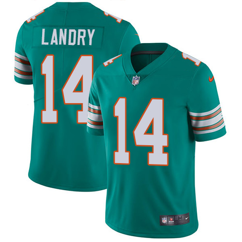 Nike Dolphins 14 Jarvis Landry Aqua Throwback Youth Vapor Untouchable Player Limited Jersey