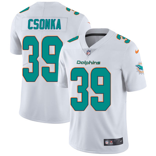 Nike Dolphins 39 Larry Csonka White Youth Vapor Untouchable Player Limited Jersey