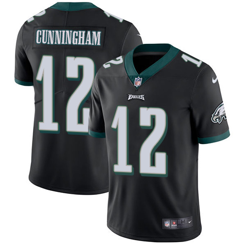 Nike Eagles 12 Randall Cunningham Black Youth Vapor Untouchable Player Limited Jersey - Click Image to Close