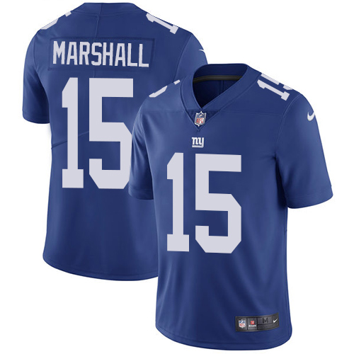 Nike Giants 15 Brandon Marshall Blue Youth Vapor Untouchable Player Limited Jersey - Click Image to Close