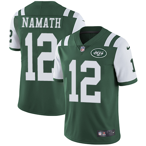 Nike Jets 12 Joe Namath Green Vapor Untouchable Player Limited Jersey