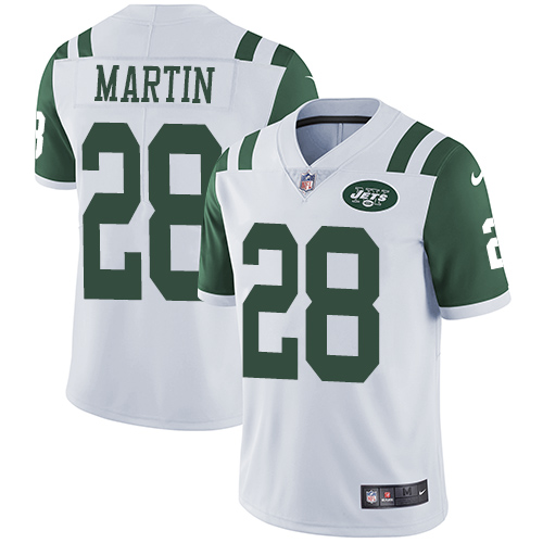Nike Jets 28 Curtis Martin White Vapor Untouchable Player Limited Jersey