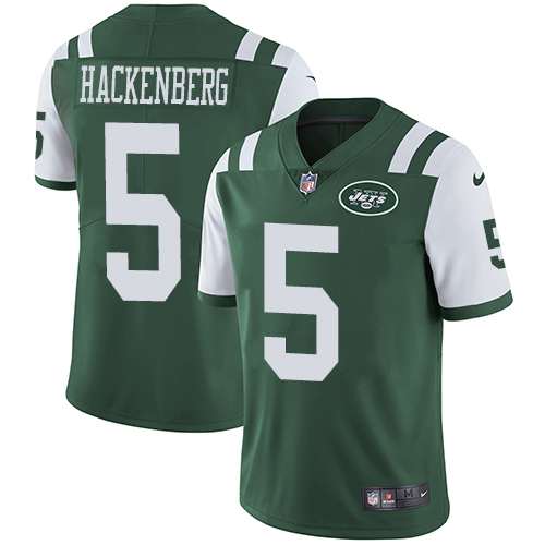 Nike Jets 5 Christian Hackenberg Green Vapor Untouchable Player Limited Jersey