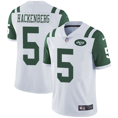 Nike Jets 5 Christian Hackenberg White Vapor Untouchable Player Limited Jersey