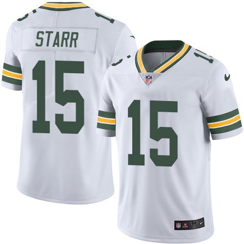 Nike Packers 15 Bart Starr White Youth Vapor Untouchable Player Limited Jersey