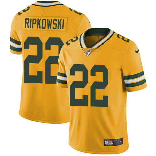 Nike Packers 22 Aaron Ripkowski Yellow Vapor Untouchable Player Limited Jersey