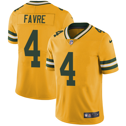 Nike Packers 4 Brett Favre Yellow Youth Vapor Untouchable Player Limited Jersey