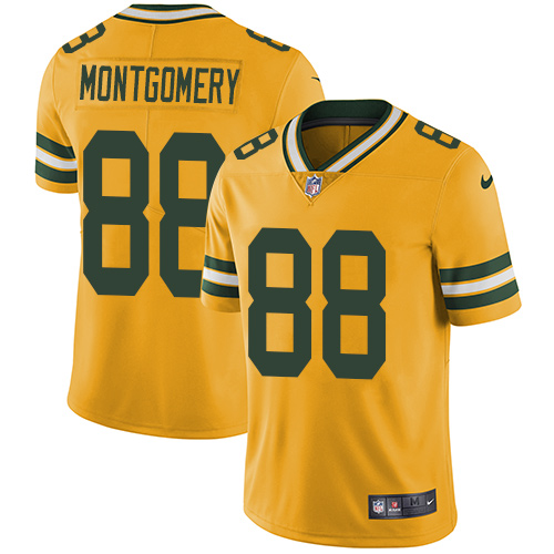 Nike Packers 88 Ty Montgomery Yellow Youth Vapor Untouchable Player Limited Jersey
