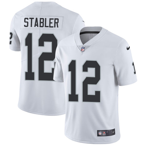 Nike Raiders 12 Ken Stabler White Youth Vapor Untouchable Player Limited Jersey