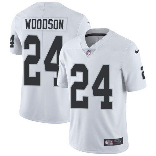 Nike Raiders 24 Charles Woodson White Vapor Untouchable Player Limited Jersey