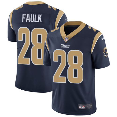 Nike Rams 28 Marshall Faulk Navy Vapor Untouchable Player Limited Jersey