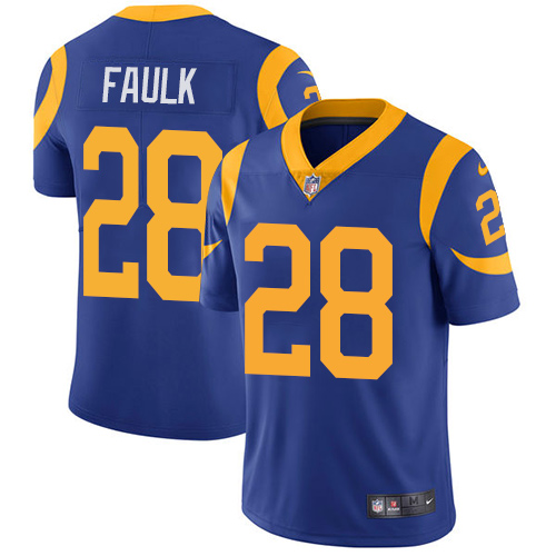 Nike Rams 28 Marshall Faulk Royal Vapor Untouchable Player Limited Jersey