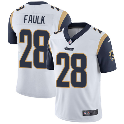 Nike Rams 28 Marshall Faulk White Vapor Untouchable Player Limited Jersey