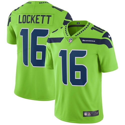 Nike Seahawks 16 Tyler Lockett Green Vapor Untouchable Player Limited Jersey - Click Image to Close
