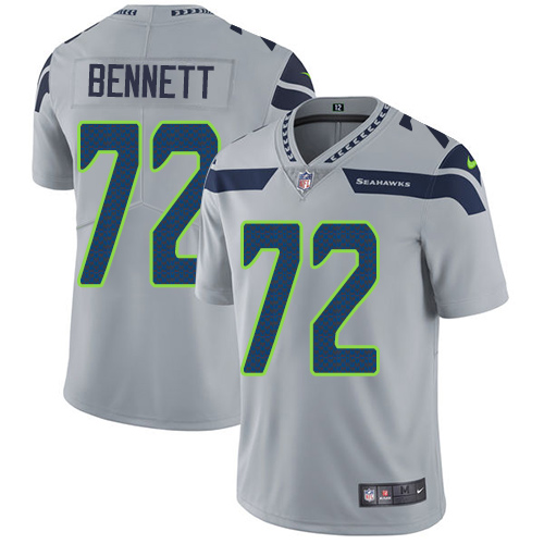 Nike Seahawks 72 Michael Bennett Gray Youth Vapor Untouchable Player Limited Jersey