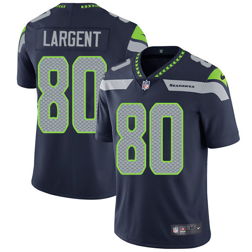 Nike Seahawks 80 Steve Largent Navy Youth Vapor Untouchable Player Limited Jersey