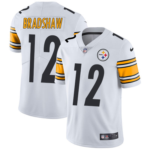 Nike Steelers 12 Terry Bradshaw White Youth Vapor Untouchable Player Limited Jersey