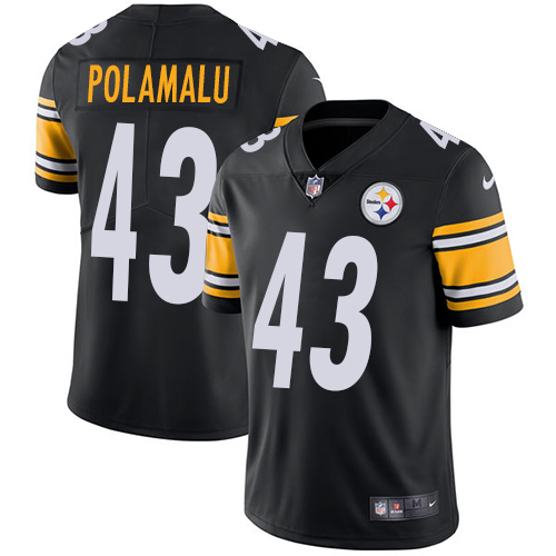 Nike Steelers 43 Troy Polamalu Black Vapor Untouchable Player Limited Jersey