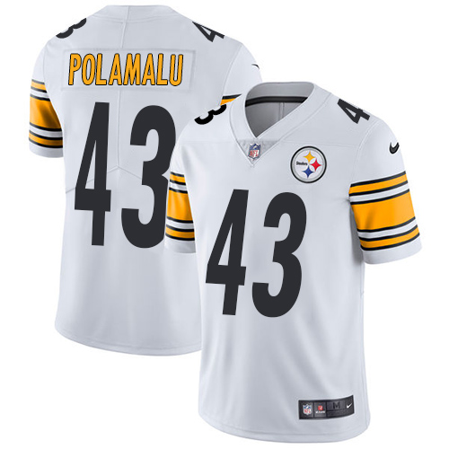 Nike Steelers 43 Troy Polamalu White Youth Vapor Untouchable Player Limited Jersey