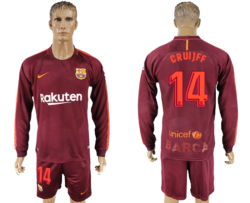 2017-18 Barcelona 14 CRUIJFF Third Away Long Sleeve Soccer Jersey 2017-18 Barcelona 14 CRUIJFF Third Away Long Sleeve Soccer Jersey