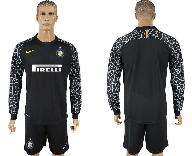 2017-18 Inter Milan Black Long Sleeve Goalkeeper Soccer Jersey