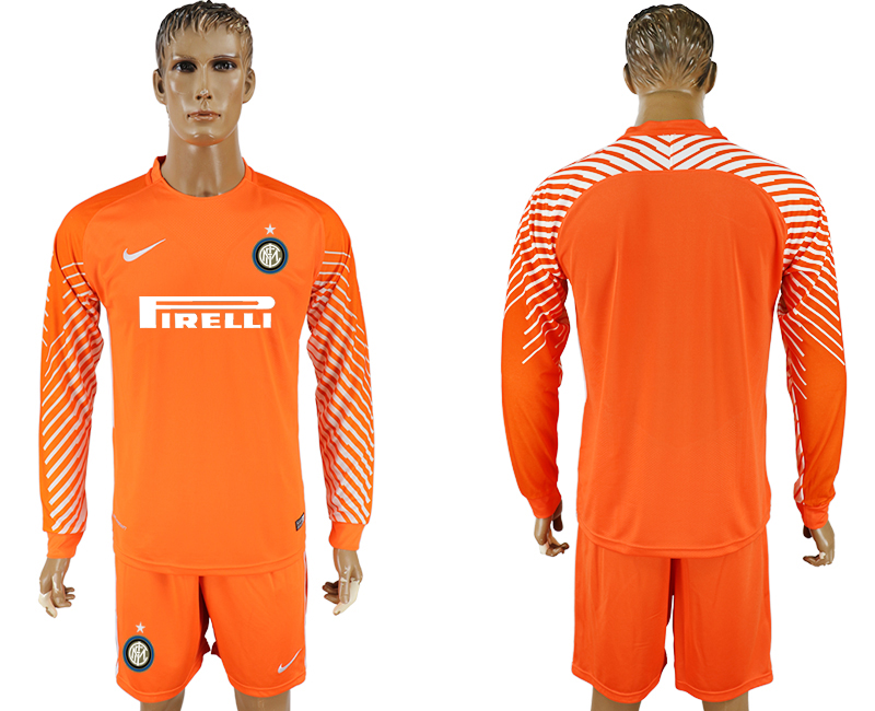 2017-18 Inter Milan Orange Long Sleeve Goalkeeper Soccer Jersey