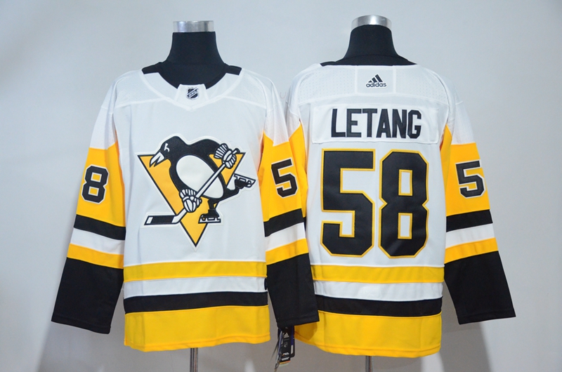Penguins 58 Kris Letang White Adidas Jersey