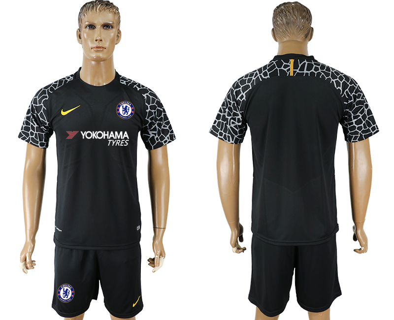 2017-18 Chelsea Black Goalkeeper Soccer Jersey 2017-18 Chelsea Black Goalkeeper Soccer Jersey