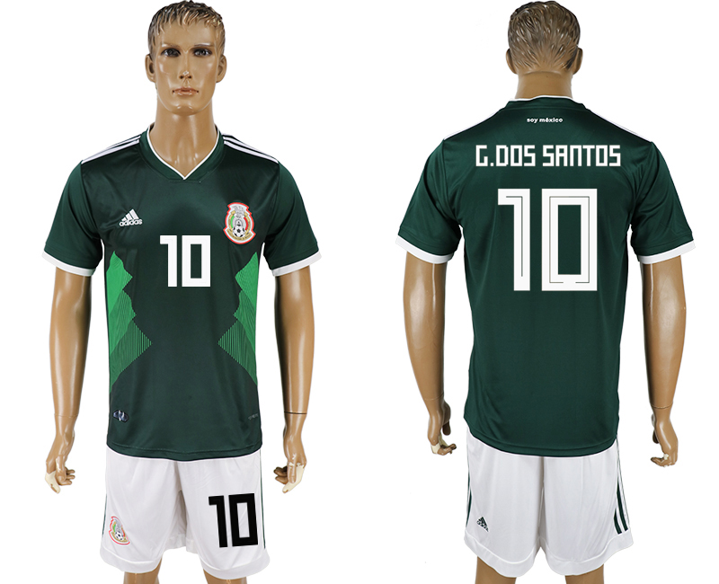 Mexico 10 G. DOS SANTOS Home 2018 FIFA World Cup Soccer Jersey