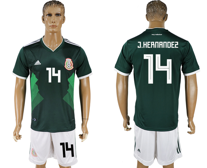 Mexico 14 J. HERNANDEZ Home 2018 FIFA World Cup Soccer Jersey