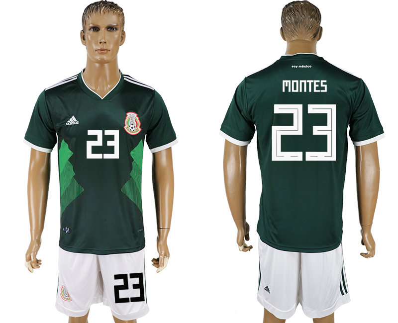 Mexico 23 MONTES Home 2018 FIFA World Cup Soccer Jersey