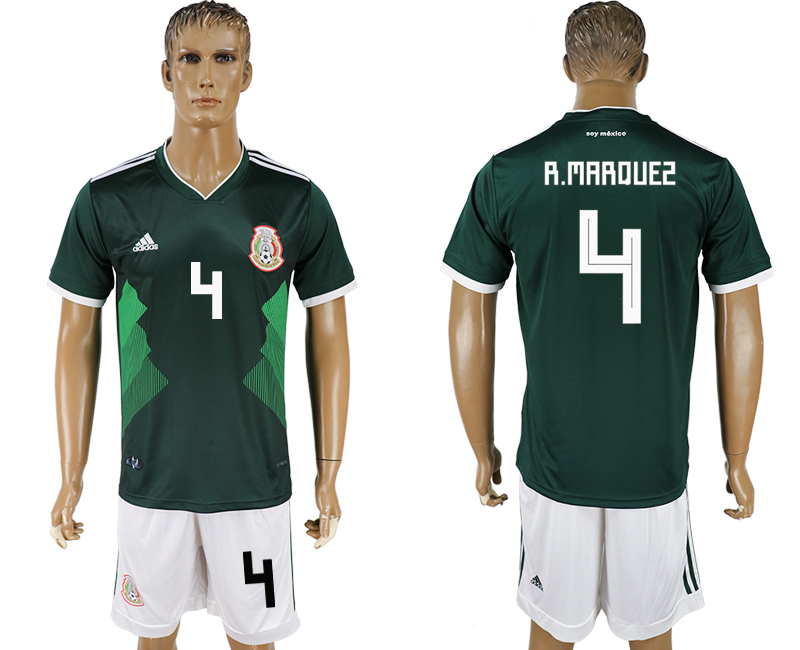 Mexico 4 R. MAROUES Home 2018 FIFA World Cup Soccer Jersey - Click Image to Close