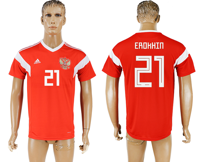 Russia 21 EROKHIN Home 2018 FIFA World Cup Thailand Soccer Jersey