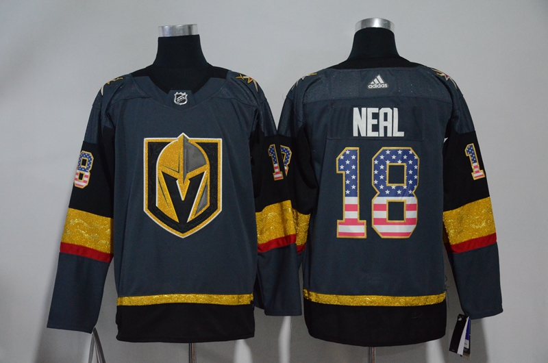 Vegas Golden Knights 18 James Neal Gray USA Flag Adidas Jersey