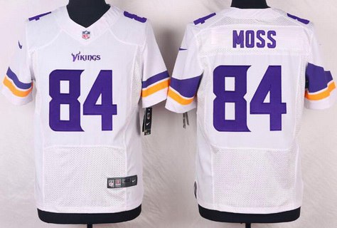 Nike Vikings 84 Randy Moss White Elite Jersey