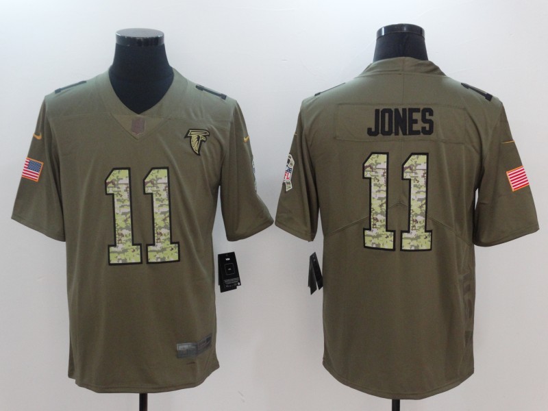 Nike Falcons 11 Julio Jones Olive Camo Salute To Service Limited Jersey