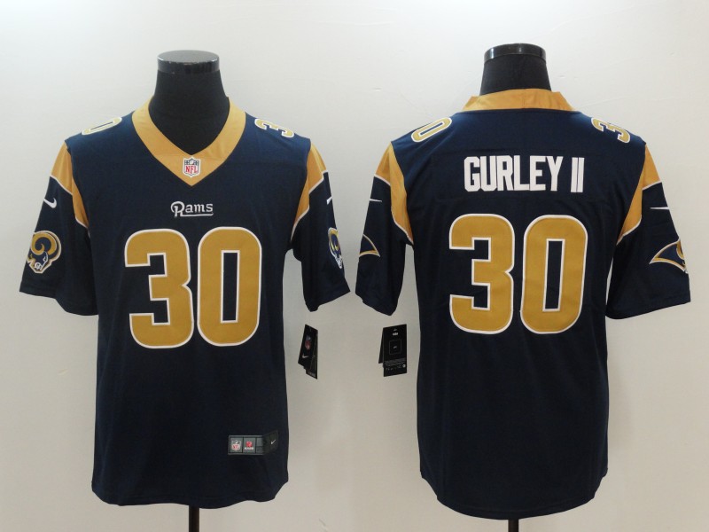 Nike Rams 30 Todd Gurley II Navy Vapor Untouchable Player Limited Jersey