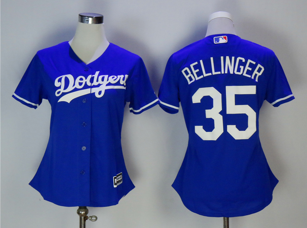 Dodgers 35 Cody Bellinger Blue Women Cool Base Jersey - Click Image to Close