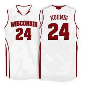 Wisconsin Badgers 24 Bronson Koenig White College Basketball Jersey