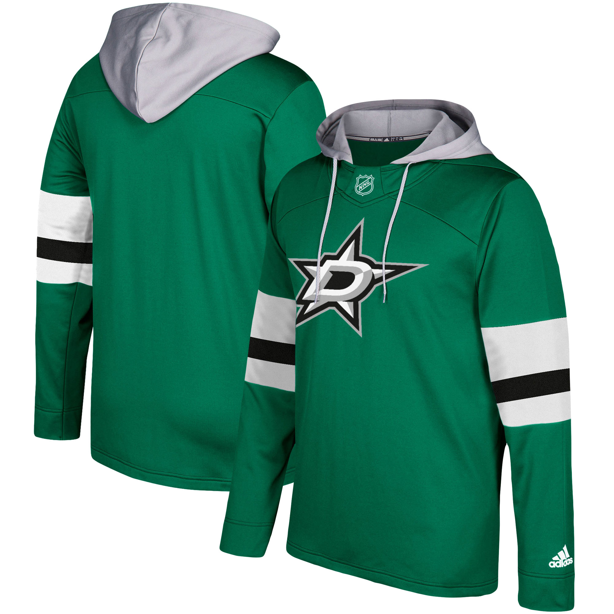 Men's Dallas Stars Adidas Green/Silver Jersey Pullover Hoodie