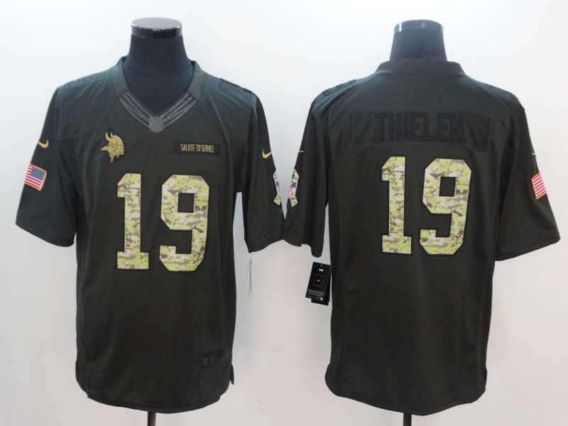 Nike Vikings 19 Adam Thielen Anthracite Salute To Service Limited Jersey