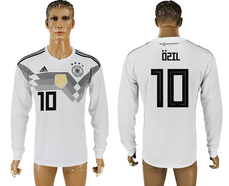 Germany 10 OZIL Home 2018 FIFA World Cup Long Sleeve Thailand Soccer Jersey