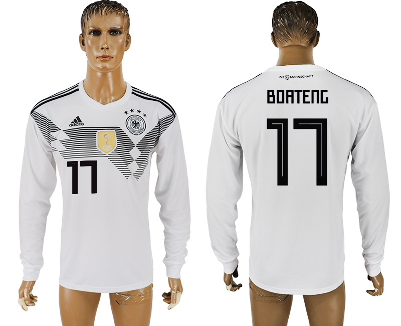Germany 17 BOATENG Home 2018 FIFA World Cup Long Sleeve Thailand Soccer Jersey