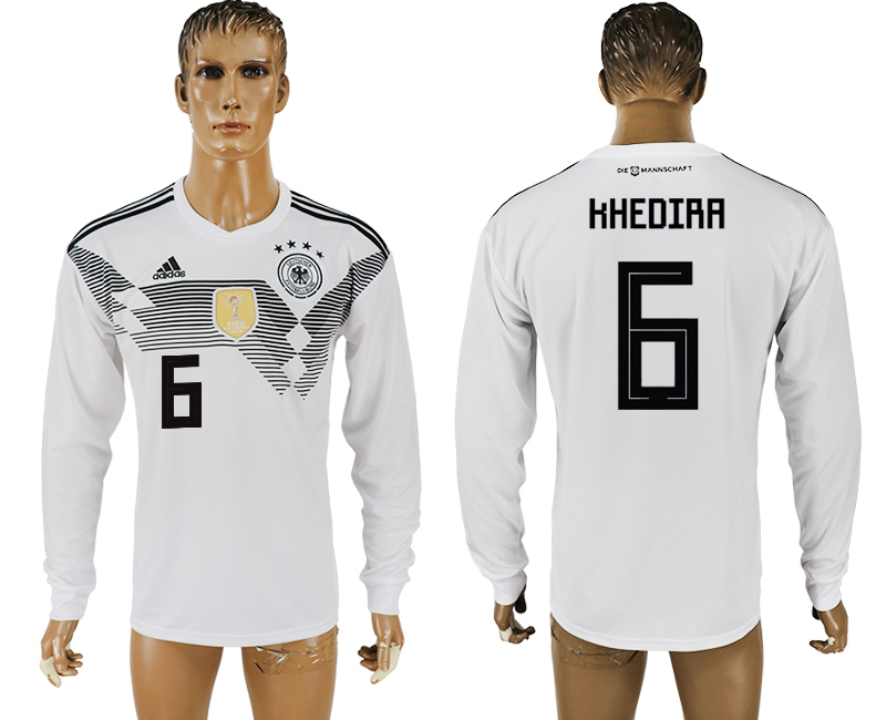 Germany 6 KHEDIRA Home 2018 FIFA World Cup Long Sleeve Thailand Soccer Jersey