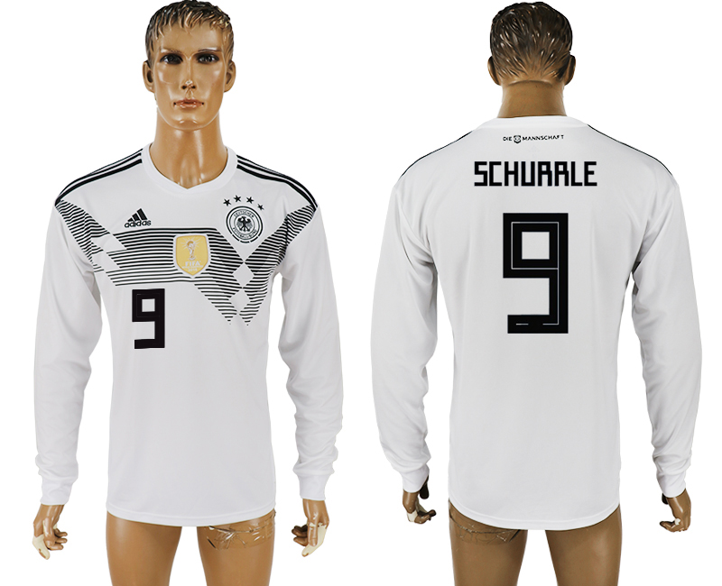 Germany 9 SCHURRLE Home 2018 FIFA World Cup Long Sleeve Thailand Soccer Jersey