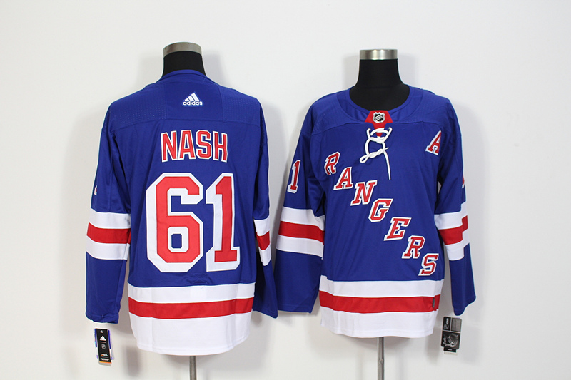 Rangers 61 Rick Nash Blue Adidas Jersey