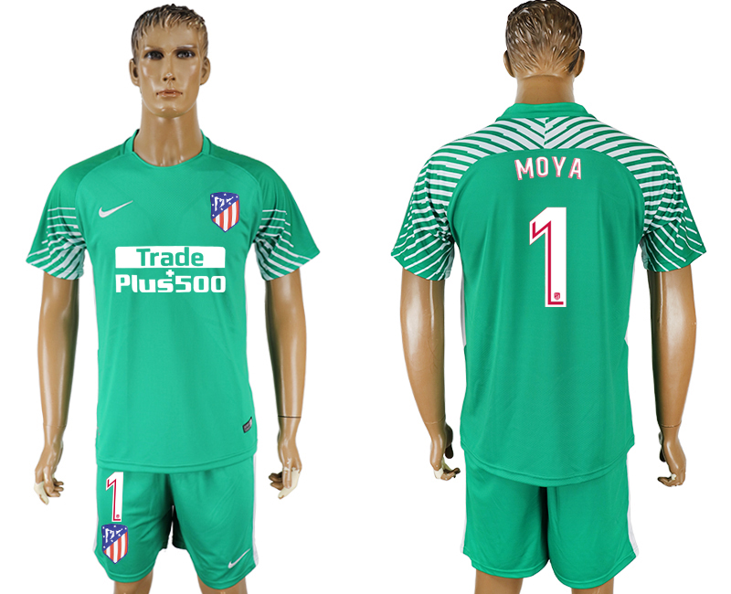 2017-18 Atletico Madrid 1 MOYA Green Goalkeeper Soccer Jersey 2017-18 Atletico Madrid 1 MOYA Green Goalkeeper Soccer Jersey