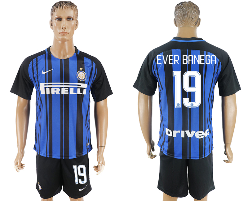 2017-18 Inter Milan 19 EVER BANEGA Home Soccer Jersey