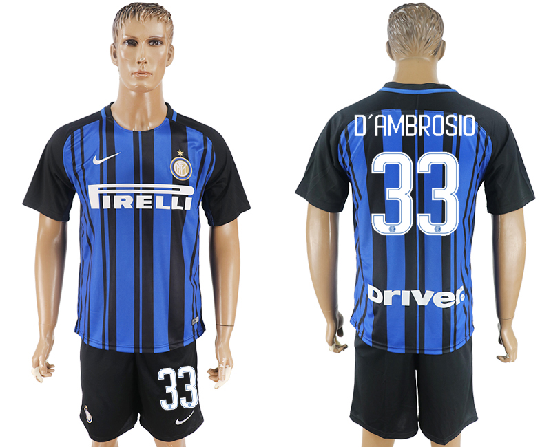 2017-18 Inter Milan 33 D'AMBROSIO Home Soccer Jersey